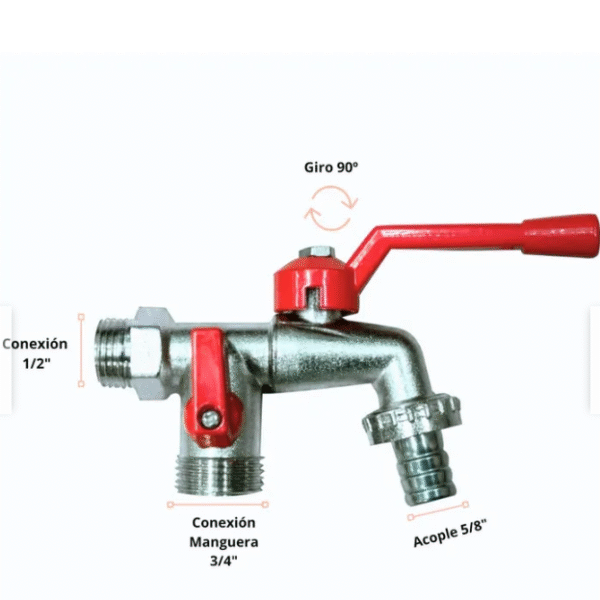 CAÑO JARDIN DOBLE SALIDA M/ROJO CEA