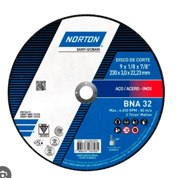 DISCO CORTE FIERRO 9"X 5/64  NORTON (25)