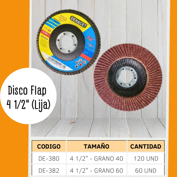 DISCO FLAT PULIR 4-1/2" P40 DENACET (20)