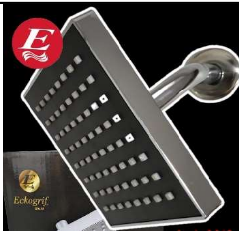 SALIDA DUCHA 6" CUADRADA NEGRO PESADO BLISTER ECKOGRIF