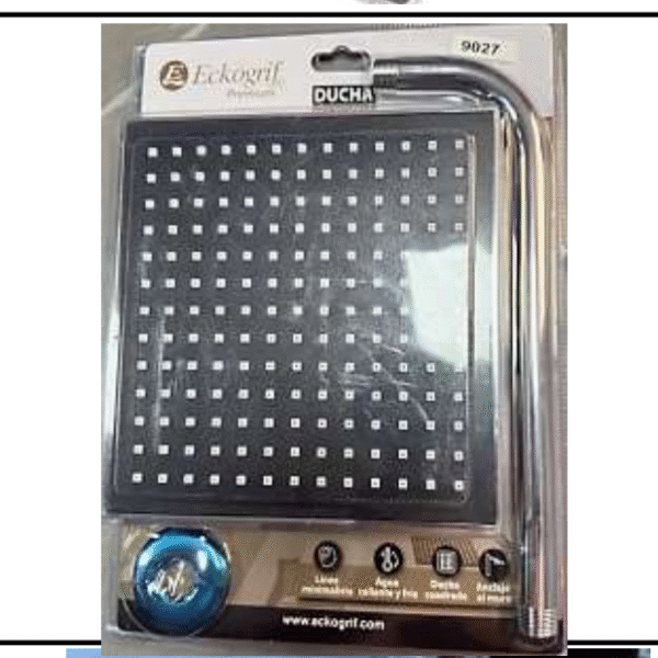 SALIDA DUCHA CUADRADA 8"DOBLE C/BRAZO ECKOGRIF