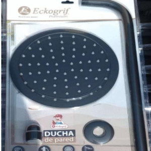 SALIDA DUCHA 8" REDONDA NEGRO BLISTER ECKOGRIF
