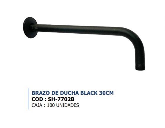BRAZO DUCHA NEGRO ESPAÑOLA 30CM SEVILLA 7702B