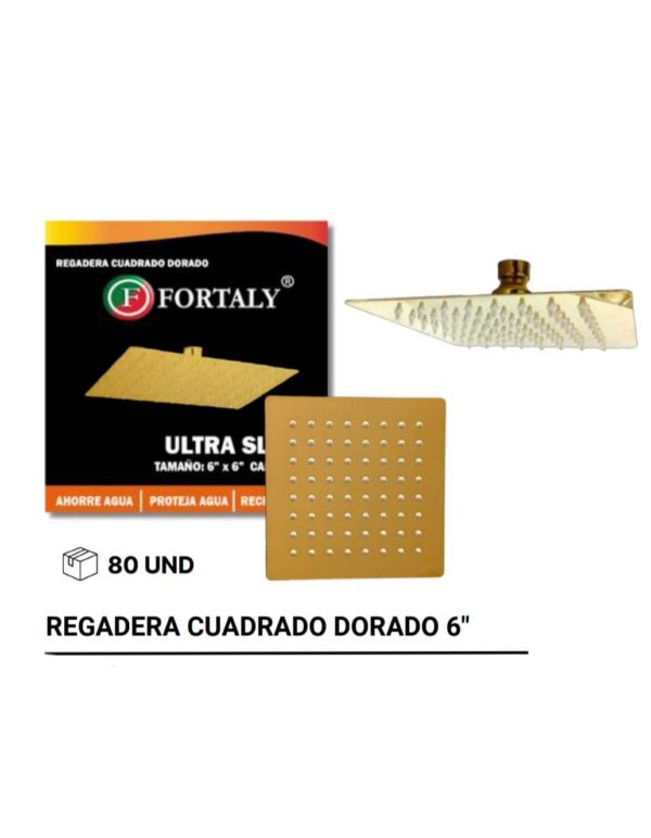 SALIDA DUCHA DORADO DE 6"CUADRADO FORTALY