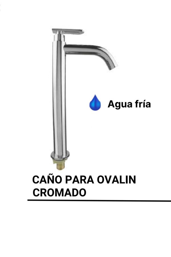 CAÑO OVALIN ALTO CROMADO PICO REDONDO FORTALY LL-386