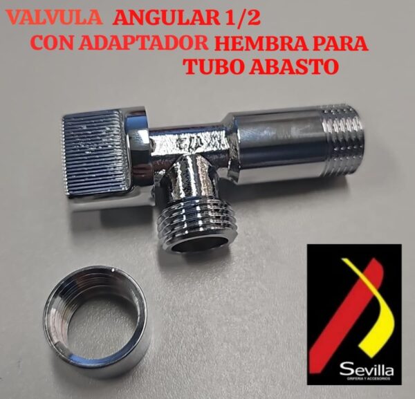 VALVULA ANGULAR 1/2" C/ADAPTADOR HEMBRA SEVILLA AP027-1T1