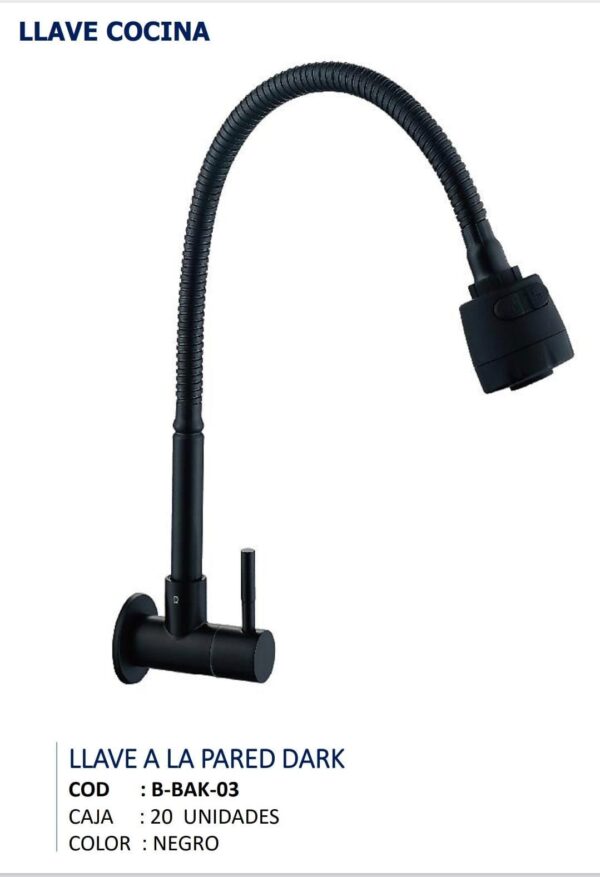 PICO FLEXIBLE PARED NEGRO DARK SEVILLA BBAK03