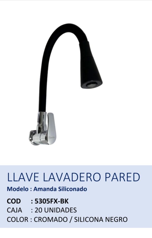 PICO PARED FLEXIBLE NEGRO AMANDA SEVILLA 5305FX-BK