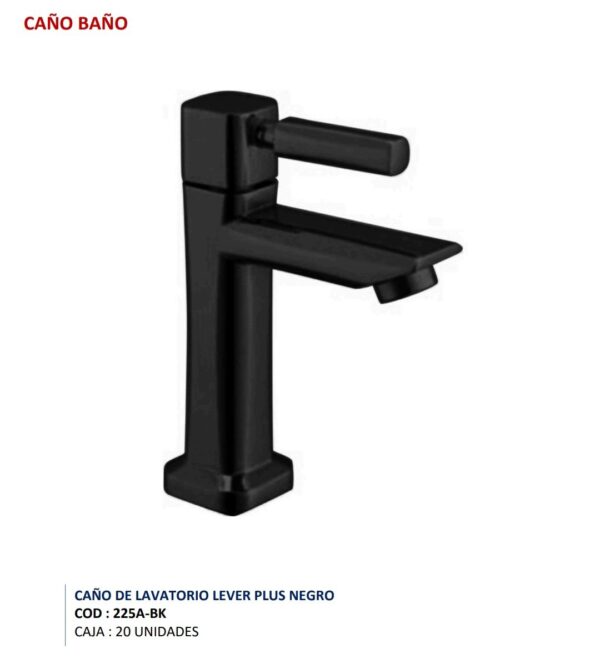 CAÑO OVALIN CORTO NEGRO LEVER PLUS SEVILLA 225A-BK
