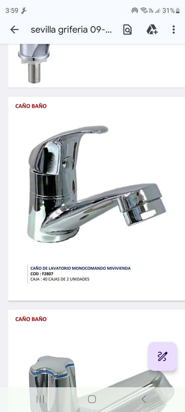 LAVATORIO MONOCOM. CROM MIVIVIENDA SEVILLA F2807