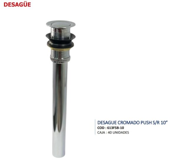 DESAGUE CROM PUSH  OVALIN 10"  S/REBOSE SEVILLA