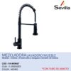 MEZCLADORA MONOCOMANDO FLEXIBLE NEGRO CRISTINA SEVILLA BK9667