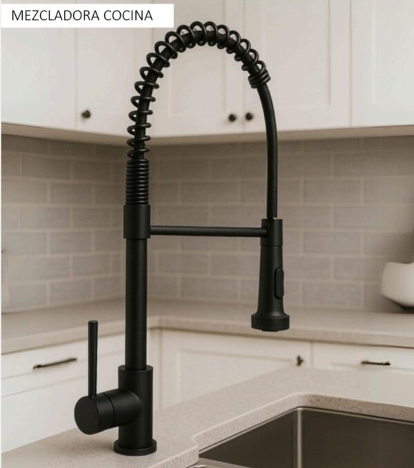 MEZCLADORA MONOCOMANDO FLEXIBLE NEGRO CRISTINA SEVILLA BK9667