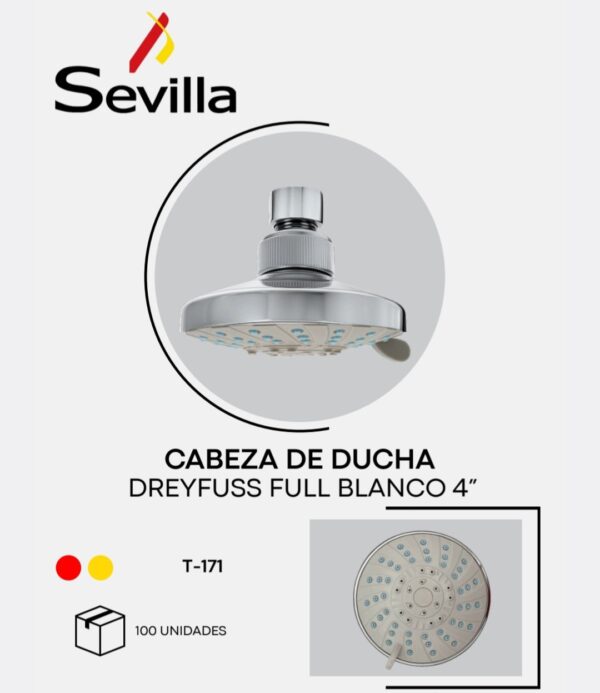 SALIDA DUCHA DREYFUSS 4" BLANCO SEVILLA T171B