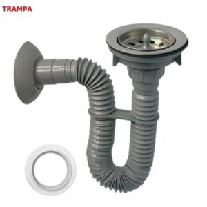 TRAMPA CORRUGADA GRIS C/DESAGUE 4" SEVILLA