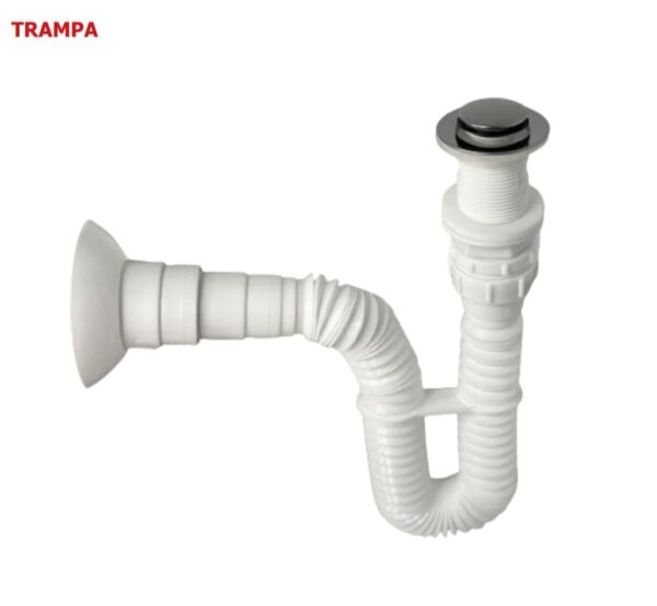 TRAMPA CORRUGADA C/DESAGUE PUSH CROM UNIVERSAL SEVILLA