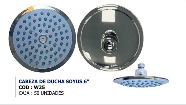 SALIDA DUCHA CROM SOYUZ 6" SEVILLA W25