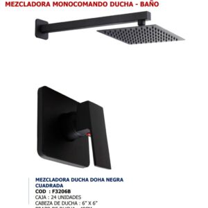 MEZC.DUCHA MONOCOM. NEGRO DOHA SEVILLA F3206B