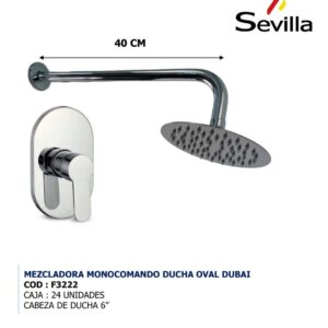 MEZC.DUCHA MONOCOM. OVAL DUBAI SEVILLA F3222