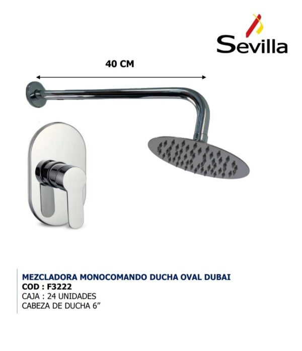 MEZC.DUCHA MONOCOM. OVAL DUBAI SEVILLA F3222
